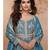Blue heavy simmer silk top bottom and dupatta set - full stitched free size