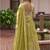 Parrot green chinon silk embroidered & handwork lehenga style suit