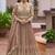 Peach chinon silk embroidered & handwork lehenga style suit