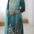 Premium Chinon Silk Sky-teal blue Ombre Sharara Suit with Dupatta*