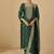 Green viscose silk jacquard wedding wear salwar suit