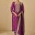 Purple viscose silk jacquard wedding wear salwar suit