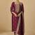 Maroon viscose silk jacquard wedding wear salwar suit