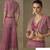Pink georgette embroidered & handwork jacket palazzo Set