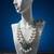 Elegant handcrafted dual-layer pearl beaded necklace set