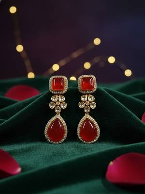 Royal red & pearl golden plated handcrafted necklace set 2