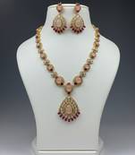 Royal semi-precious stone moissanite polki necklace set