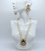 Elegant handcrafted pearl & golden plated necklace set