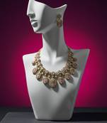 Handcrafted holdali victorian-polish moissanite polki necklace set