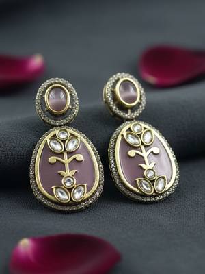 Handcrafted holdali victorian-polish moissanite polki necklace set 2