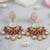 Golden plated semi-precious stone necklace set with kundan touch