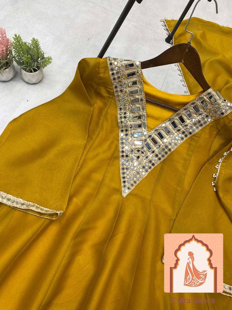 EXCLUSIVE 3-PIECE PALAZZO SET WITH REAL MIRROR & EMBROIDERY WORK