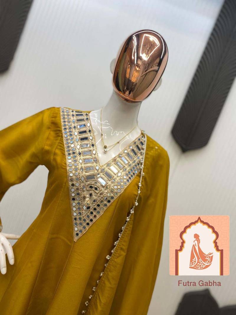 EXCLUSIVE 3-PIECE PALAZZO SET WITH REAL MIRROR & EMBROIDERY WORK