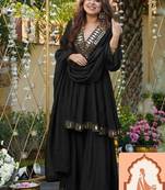 EXCLUSIVE 3-PIECE PALAZZO SET WITH REAL MIRROR & EMBROIDERY WORK