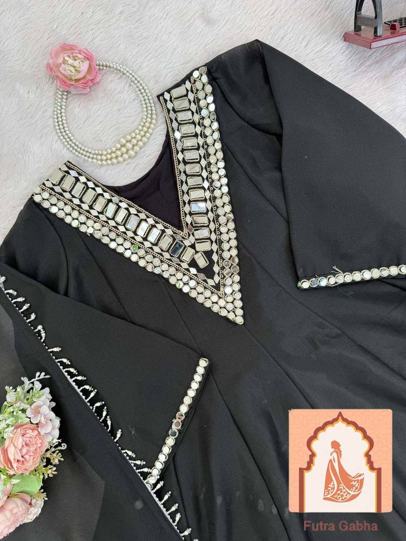 EXCLUSIVE 3-PIECE PALAZZO SET WITH REAL MIRROR & EMBROIDERY WORK