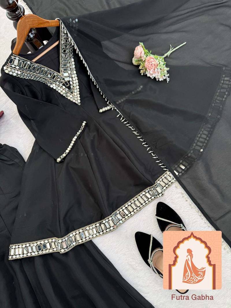 EXCLUSIVE 3-PIECE PALAZZO SET WITH REAL MIRROR & EMBROIDERY WORK