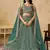 green zari embroidered georgette lehenga set choli with dupatta