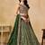 Green Zari Embroidered Georgette Mehendi Wear Lehenga Choli