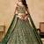 Green Zari Embroidered Georgette Mehendi Wear Lehenga Choli