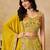 Yellow Zari Embroidered Georgette Haldi Wear Lehenga Choli