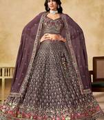 Maroon Zari Embroidered Georgette Wedding Wear Lehenga Choli