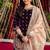 Wine viscose velvet intricate thread & sequence with peral work top plazzo with dupatta