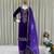 Purple velvet cording sequence embroidery work suit & palazzo with dupatta set
