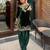 Teal velvet thread with sequence work suit & palazzo with dupatta set