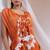 Orange embroidered crepe co ord set