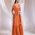 Orange embroidered crepe co ord set