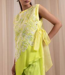 Green embroidered chinon co ord set