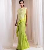 Green embroidered chinon co ord set