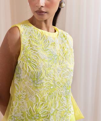 Green embroidered chinon co ord set 5