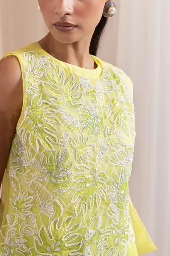 Green embroidered chinon co ord set