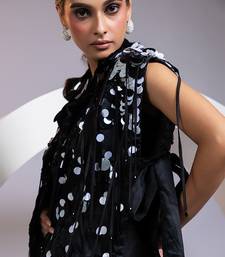 Black embroidered chinon co ord set