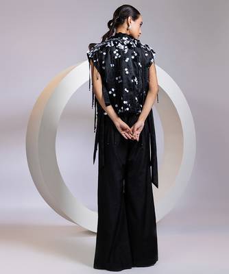 Black embroidered chinon co ord set 3