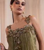 Green embroidered tissue co ord set