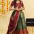 Beautiful South Indian Style Semi Stitched Lehenga Choli with Embroidery Blouse and Dupatta for Women