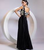 Black embroidered chinon co ord set