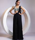 Black embroidered chinon co ord set