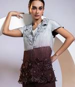 Multicolor embroidered satin co ord set