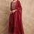 Maroon color ethnic motifs embroidered anarkali kurta with trousers & dupatta