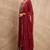 Maroon color ethnic motifs embroidered anarkali kurta with trousers & dupatta