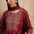 Maroon color ethnic motifs embroidered anarkali kurta with trousers & dupatta