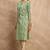 Green & yellow color floral printed thread work cotton straight kurta