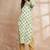 Green color floral printed straight pure cotton kurta