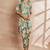 Green color floral printed v-neck satin tunic with trouser