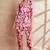 Pink color floral printed lapel collar shirt & trousers