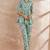 Green color floral printed pure cotton tunic with trouser