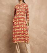 Multicolor color geometric printed sequinned asymmetric pathani kurta